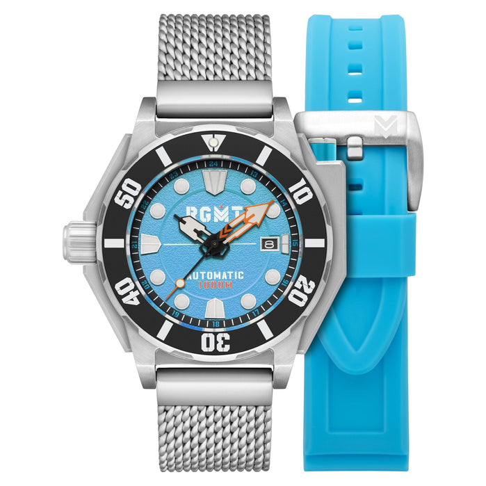 RGMT Torpedo Automatic Diver Arctic Blue angled shot picture