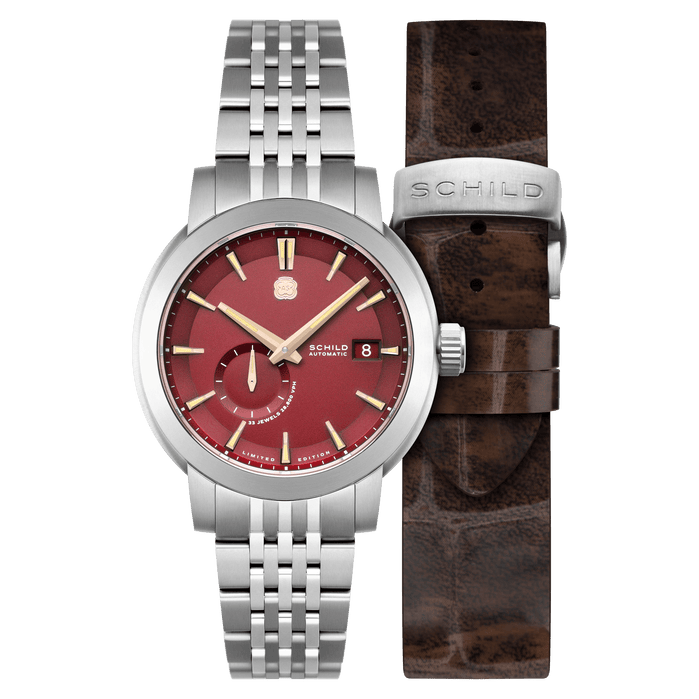 Schild Heinrich Micro Rotor Automatic Limited Edition Cabernet Red angled shot picture