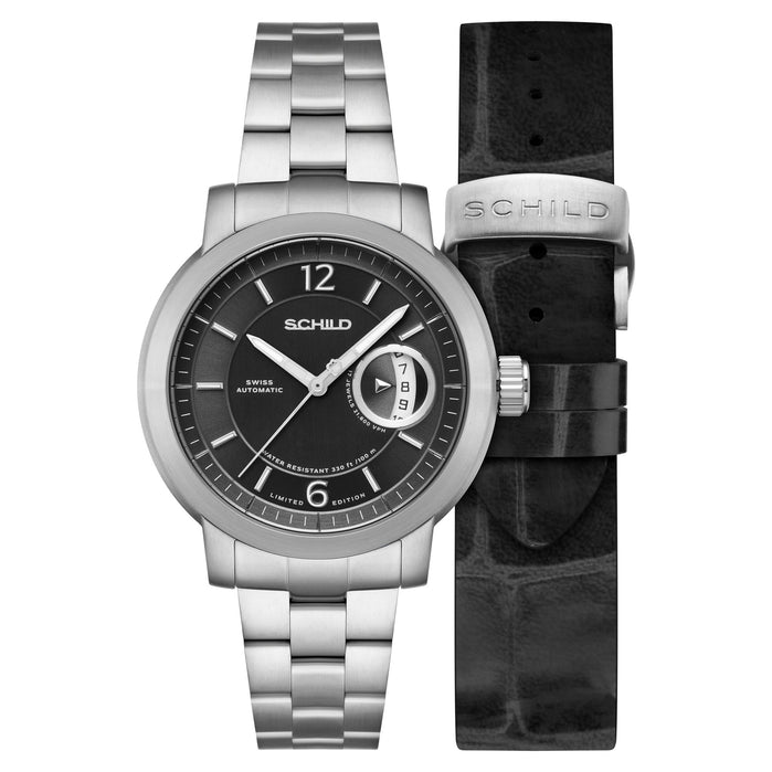 Schild Heinrich Minimal Swiss Automatic Limited Edition Tie Black angled shot picture