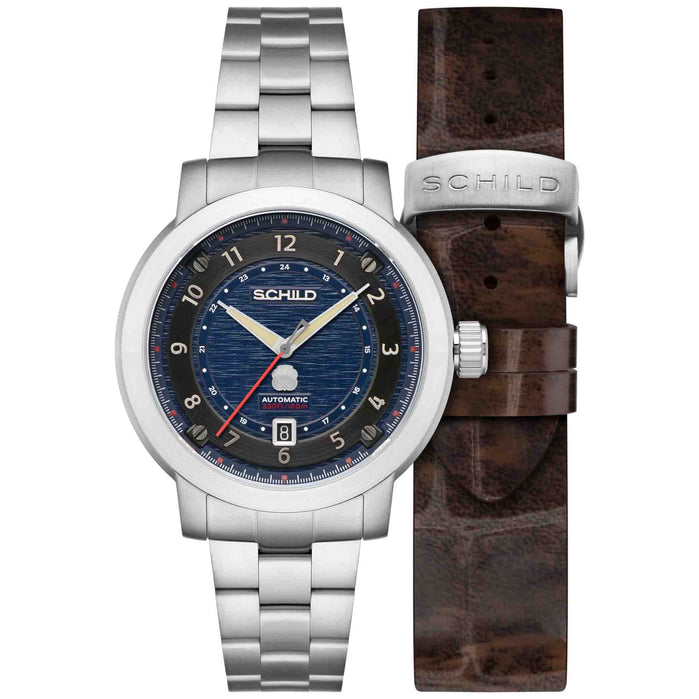 Schild Heinrich Swiss Automatic Night Sky Blue Limited Edition angled shot picture