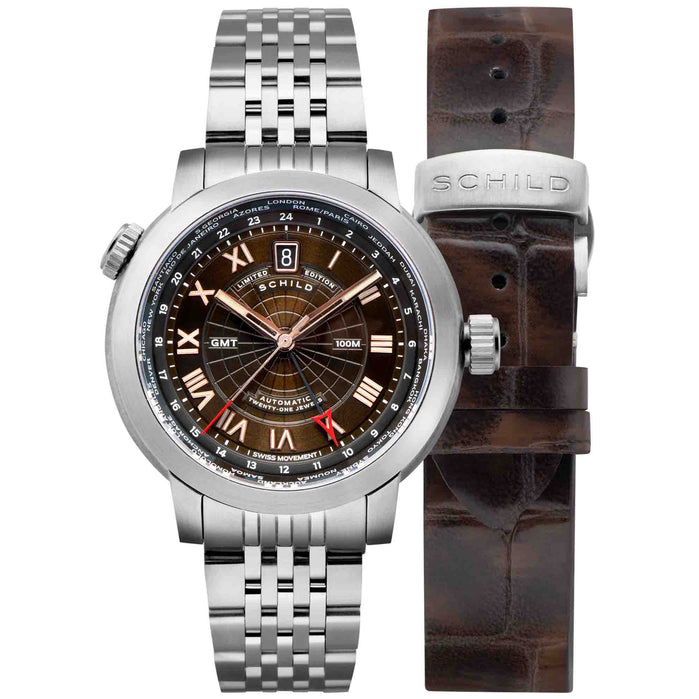 Schild Heinrich Swiss GMT Chocolate Rose Limited Edition angled shot picture