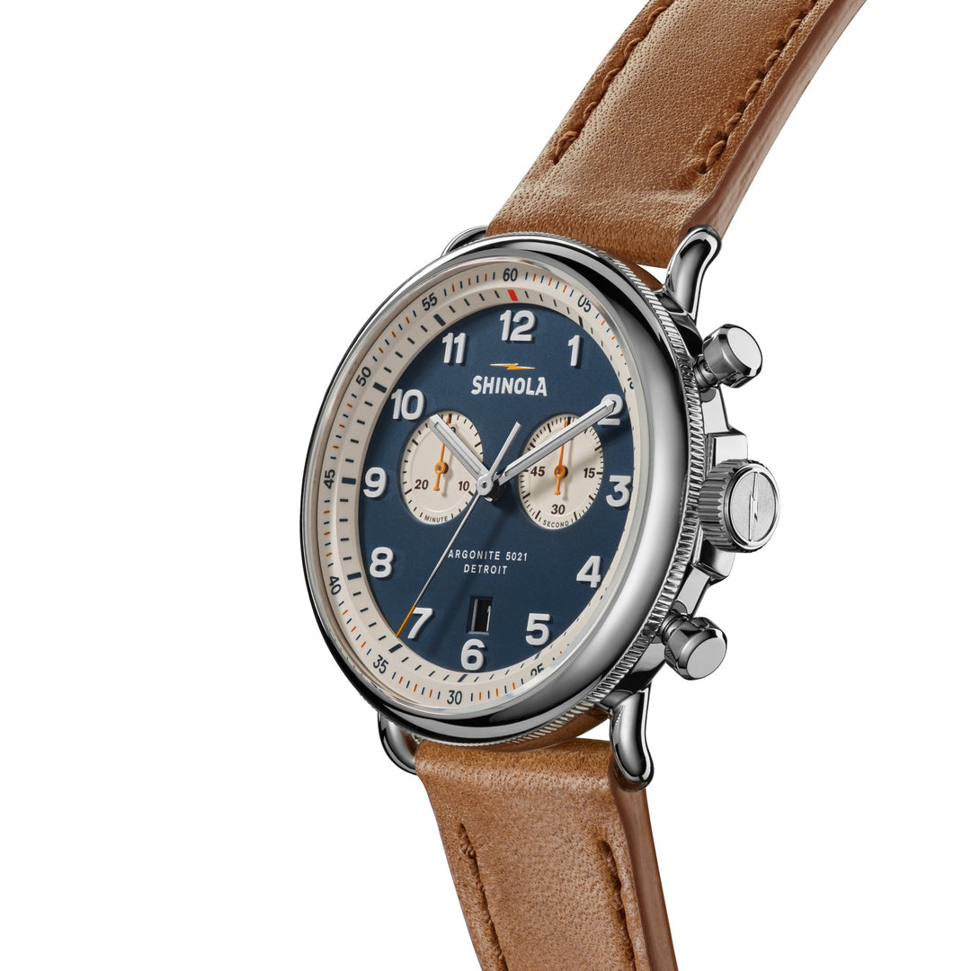 Shinola Canfield Chrono Model C56 43mm Blue | Watches.com