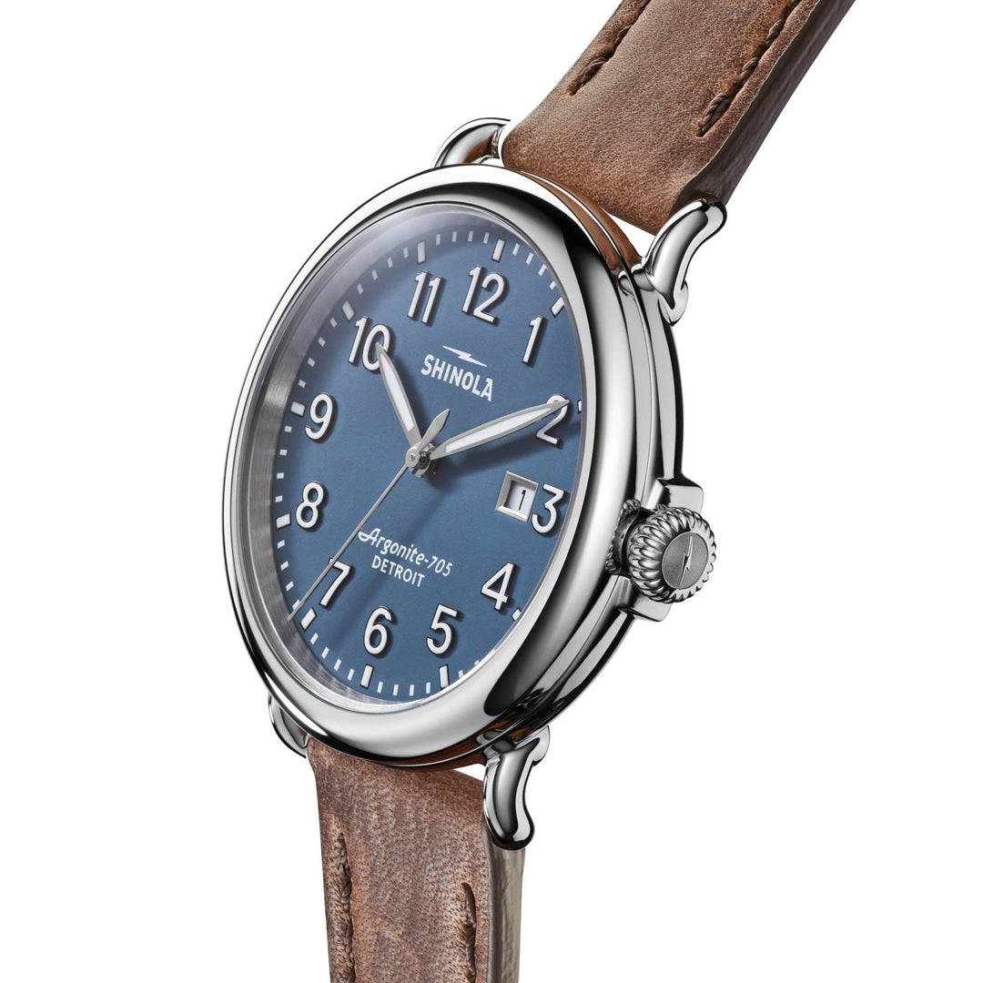 Shinola Runwell 41mm Blue Brown | Watches.com