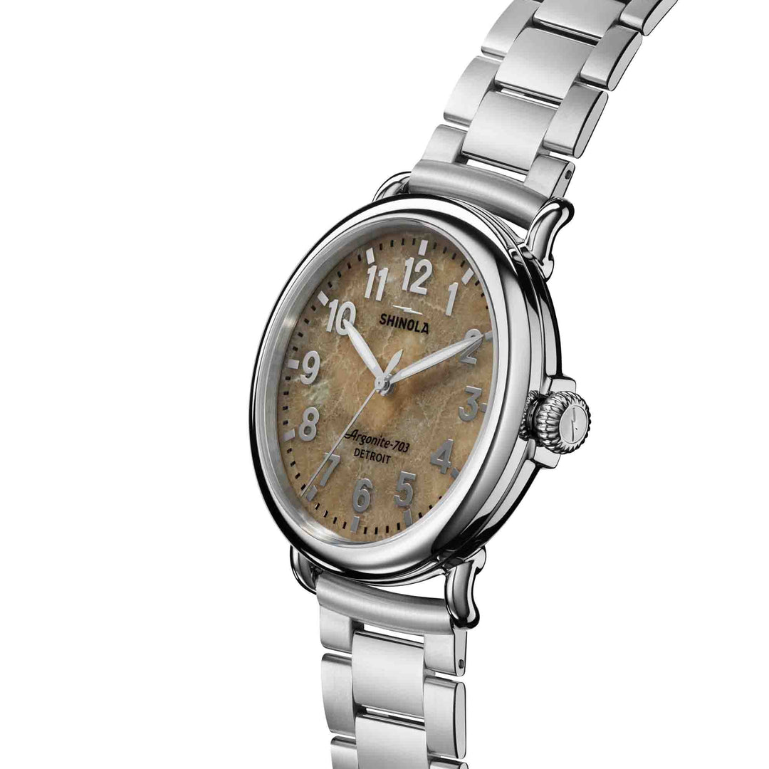 Shinola Runwell 41mm Petoskey Stone SS | Watches.com