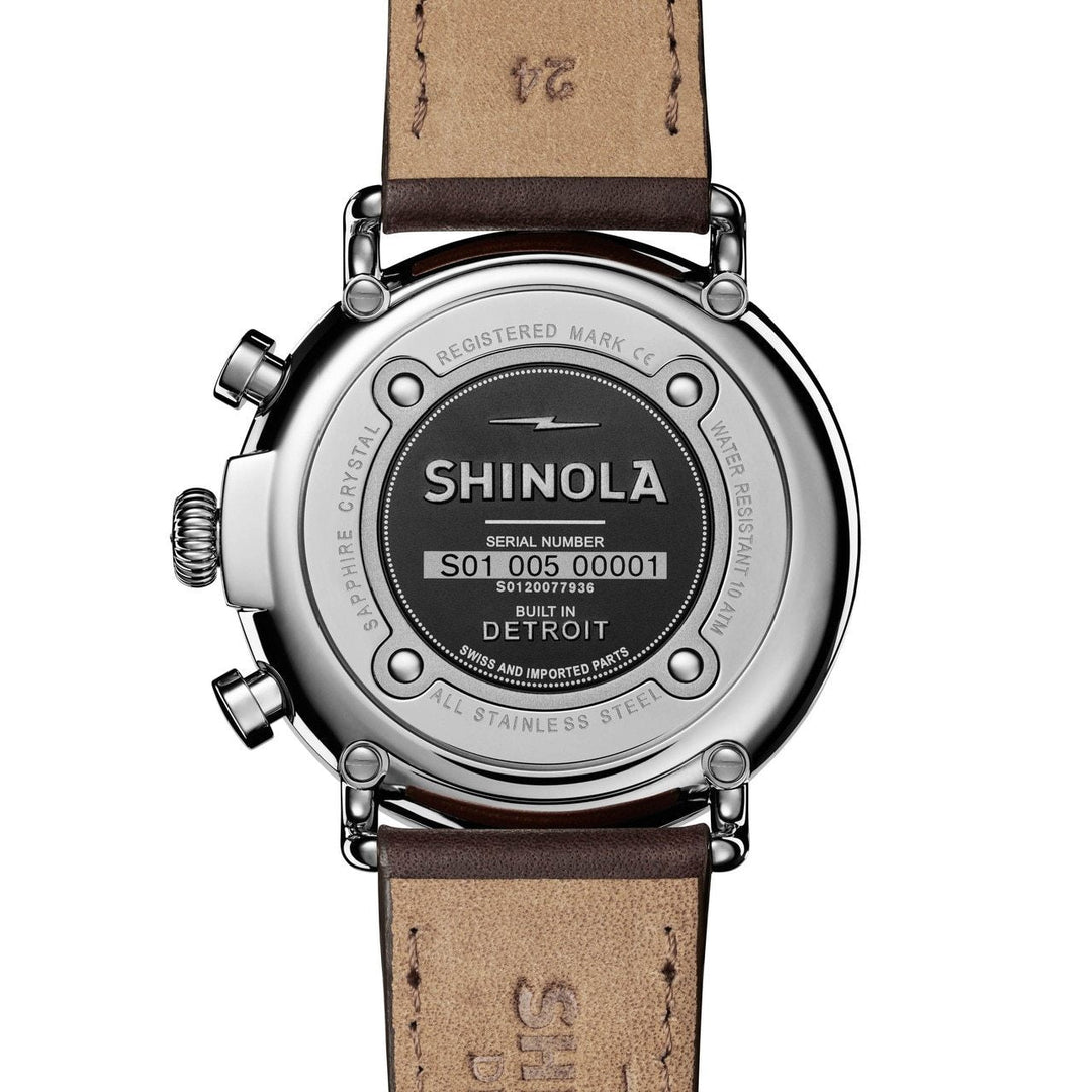 Shinola Runwell Chrono 47mm Silver Brown
