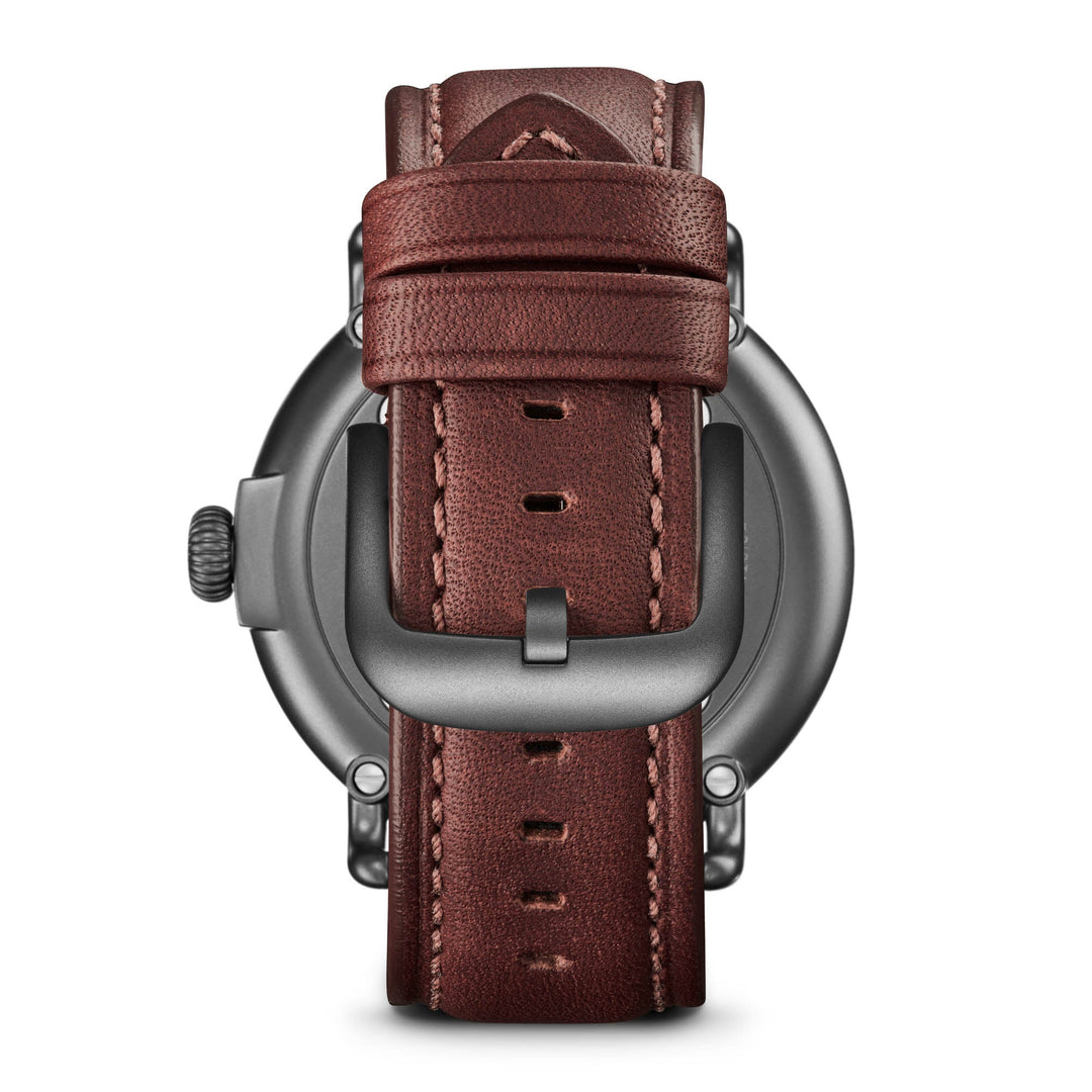 Shinola Runwell Sub Second 47mm Camo Oak Teak Leather | Watches.com