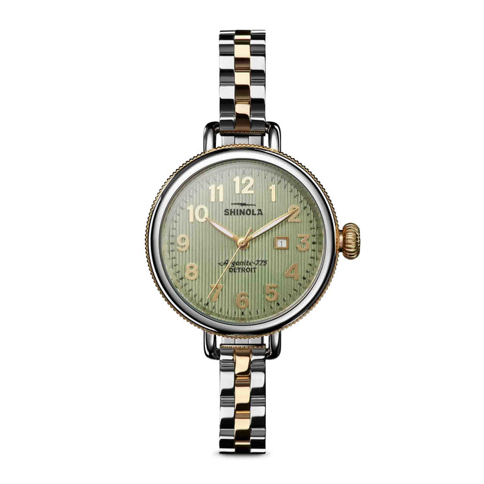 Shinola The Birdy 34mm Green SS angled shot picture