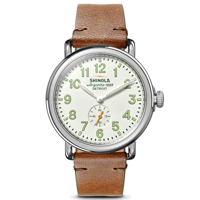 Shinola The Runwell 41mm White Green angled shot picture