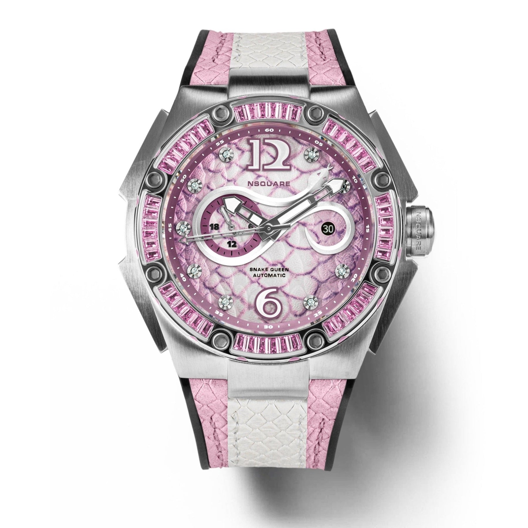 ネルデザインワークス バンクシェード bank shade ピンク Nsquare SnakeQueen Automatic 46mm Sakura Pink – Watches.com