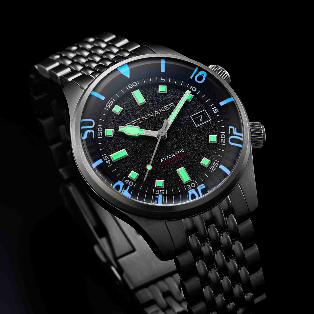 最終値下げ‼️ 美品‼️ SPINNAKER BRADNER Amazon.com: Spinnaker Mens 42mm Bradner Automatic Petrol Black 3