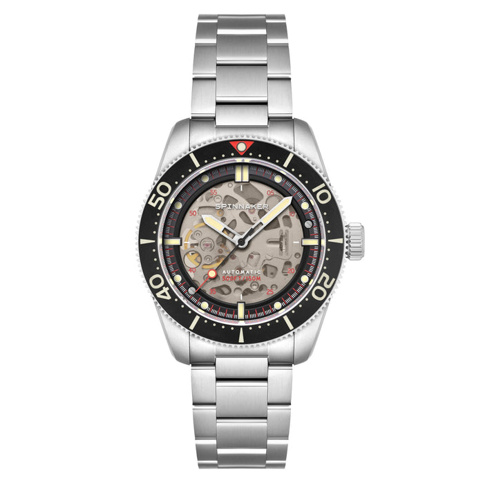 Spinnaker Croft 42 Skeleton Automatic Black Ceramic angled shot picture