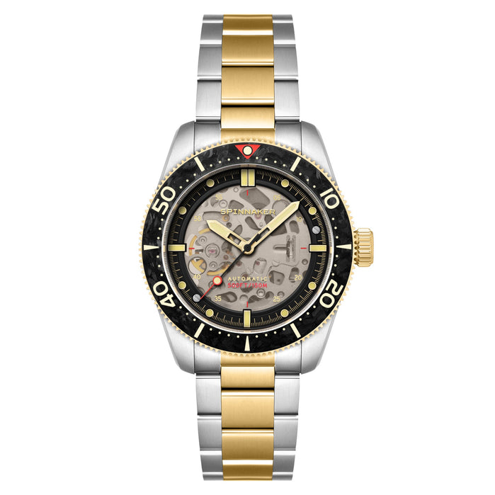 Spinnaker Croft 42 Skeleton Automatic Carbon Two Tone angled shot picture