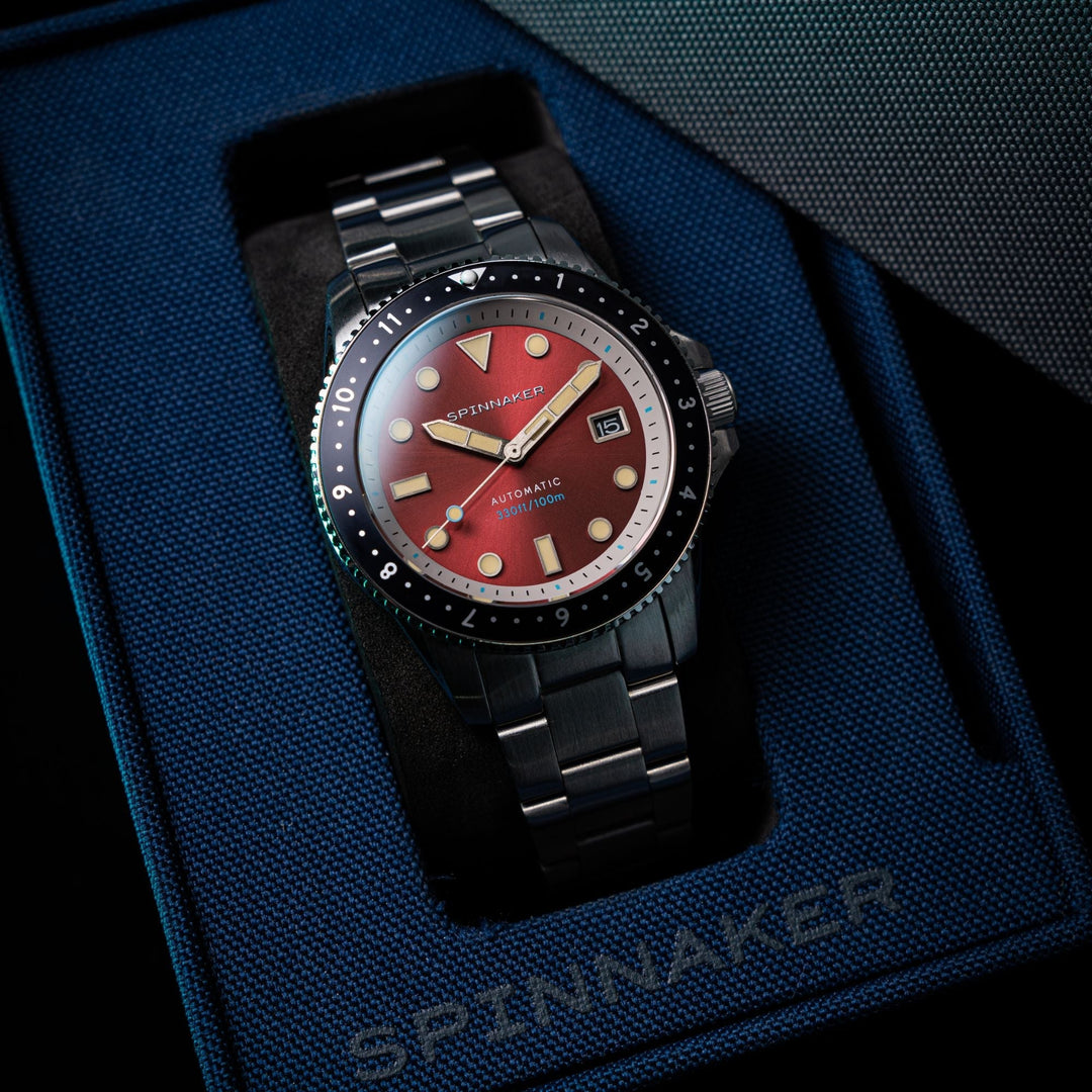 Spinnaker Croft Pioneer Automatic Sangria Red – Watches.com