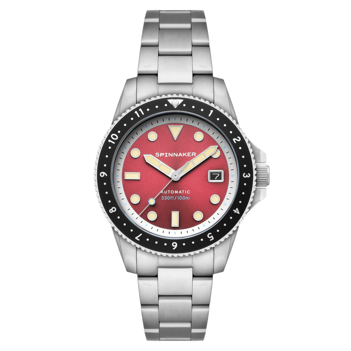 Spinnaker Croft Pioneer Automatic Sangria Red angled shot picture