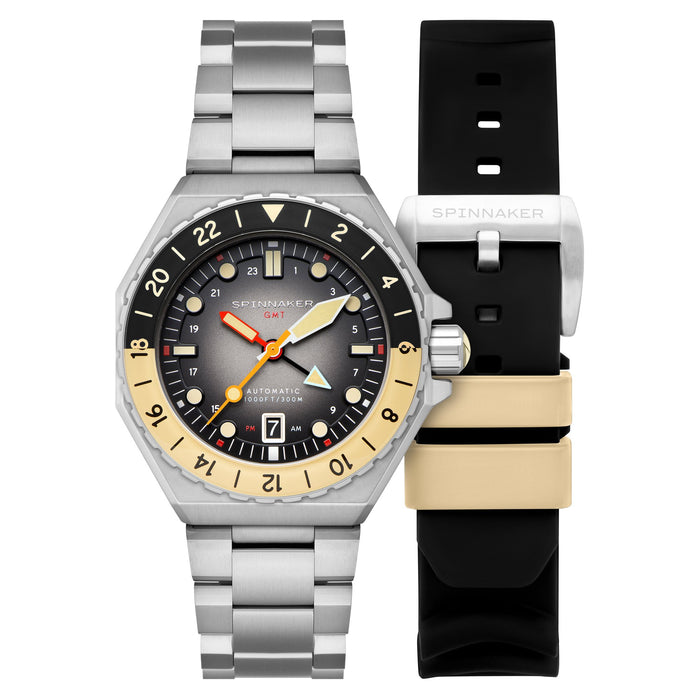 Spinnaker Dumas GMT Automatic Reversed Grey angled shot picture