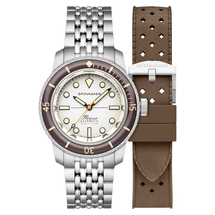 Spinnaker Fleuss 40 Automatic 145th Limited Edition Smoky White angled shot picture
