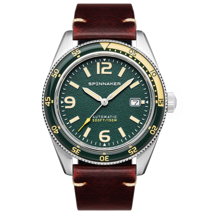 Spinnaker Fleuss Automatic Lagoon Green angled shot picture