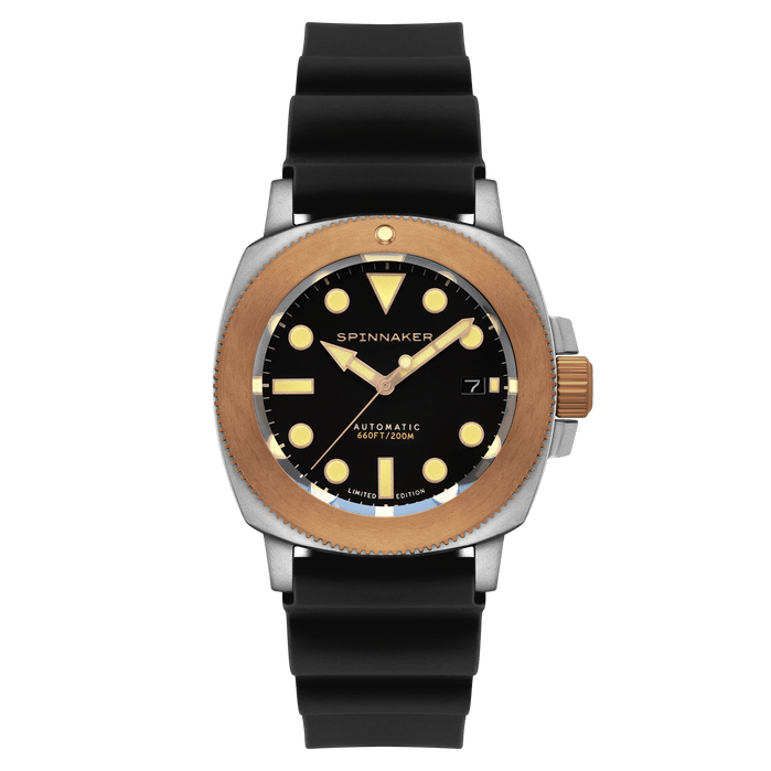 Spinnaker Hull Titanium Bronze Automatic Lapidary Limited Edition Black Onyx angled shot picture