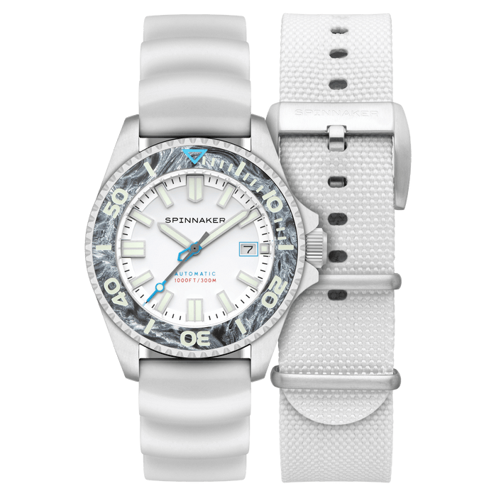 Spinnaker Tesei Forged Carbon Automatic White Frost Limited Edition angled shot picture