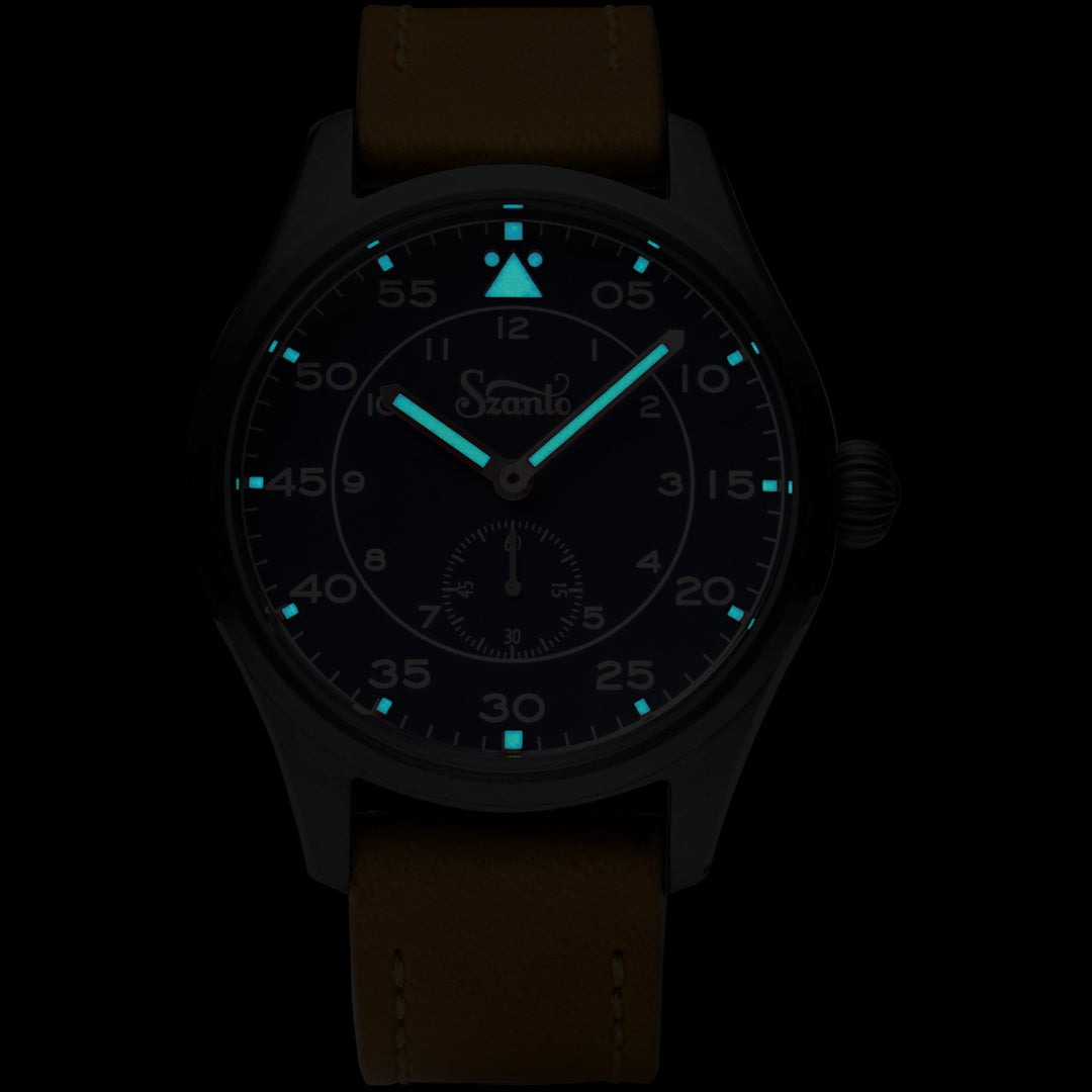 Szanto Heritage Aviator Black Tan | Watches.com