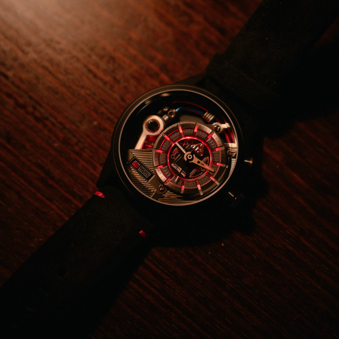The Electricianz Dark Z 45mm Black Suede | Watches.com