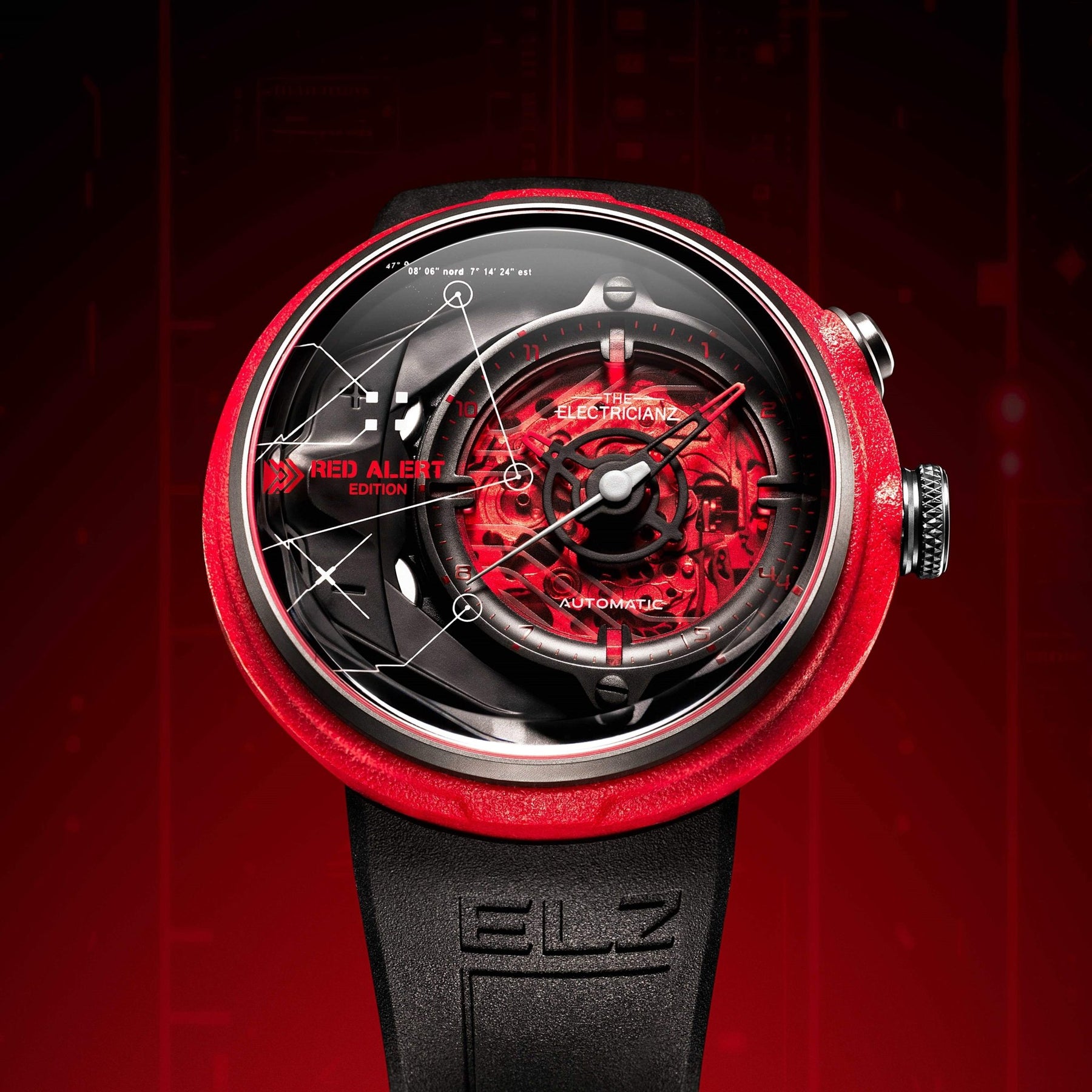 The Electricianz Orologio Uomo Stone Z (ZZ-A3C/02) – Quadrante Con Retroilluminazione A LED, Cinturino In Pelle Scamosciata Blu