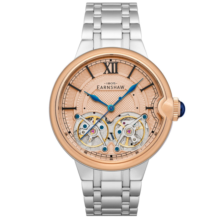 Thomas Earnshaw Barallier Double Barrel Automatic Rose Gold angled shot picture
