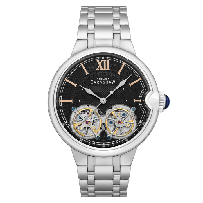 Thomas Earnshaw Barallier Dual Open Heart Automatic Black angled shot picture