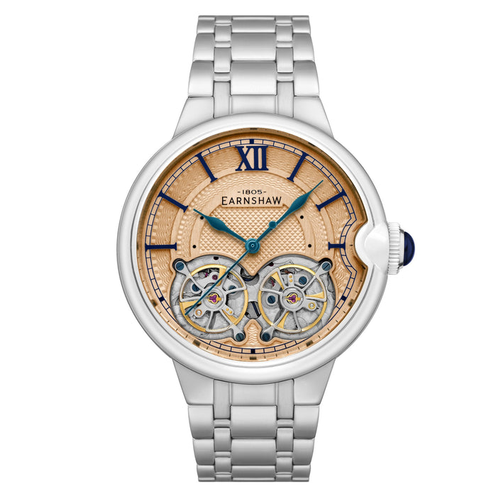 Thomas Earnshaw Barallier Dual Open Heart Automatic Salmon angled shot picture