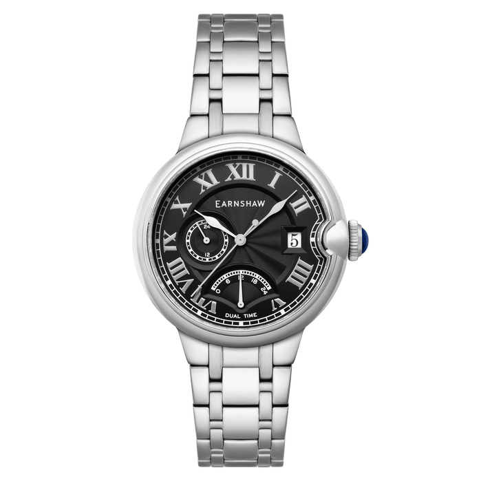 Thomas Earnshaw Barallier Retrograde Dual Time Painters Black angled shot picture