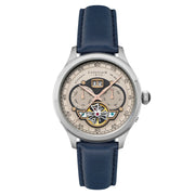 Thomas Earnshaw Baron Grand Date Calendar Open Heart Automatic Camel Blue - Watches.com - ES - 8187 - 04