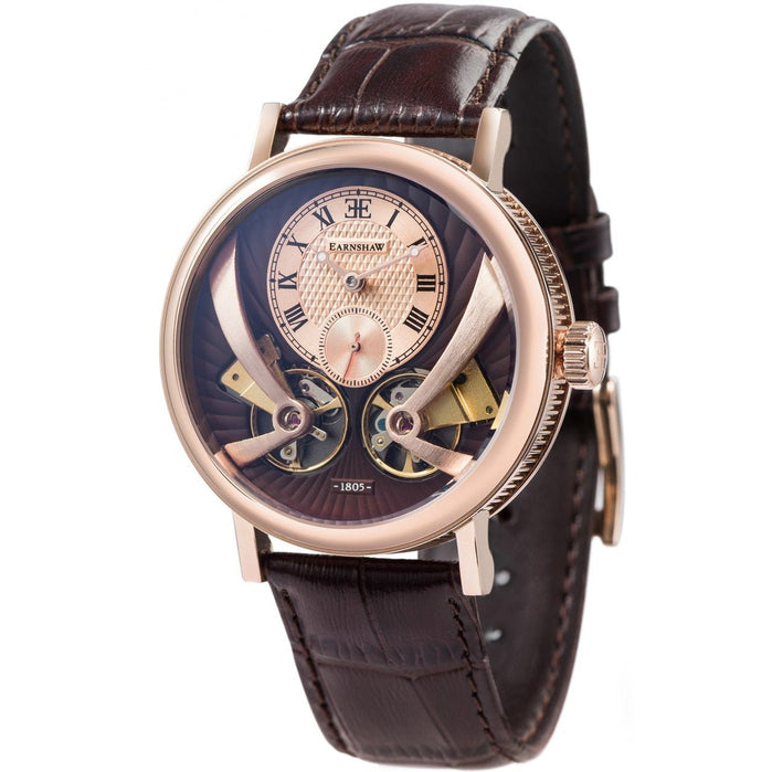 Thomas Earnshaw Beaufort Anatolia Automatic Rose Gold Brown* angled shot picture