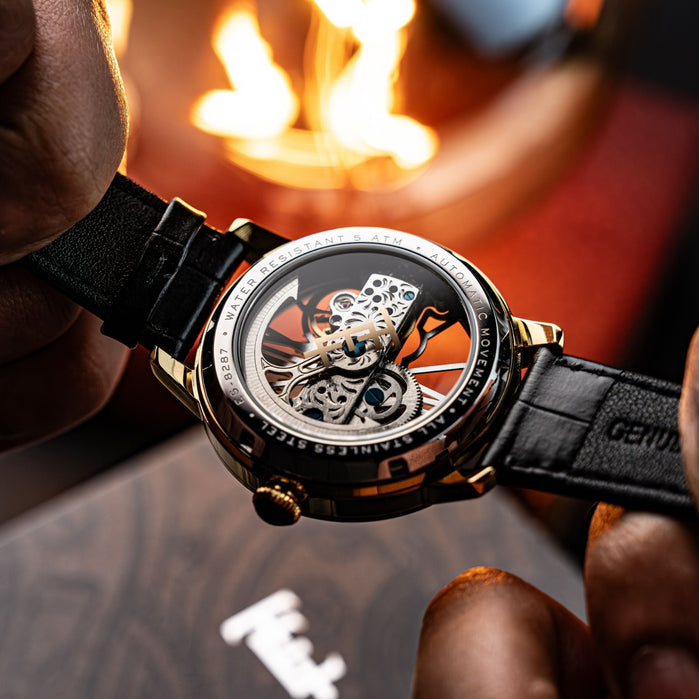 Thomas Earnshaw Cornwall Bridge Automatic Gold Black angled shot picture