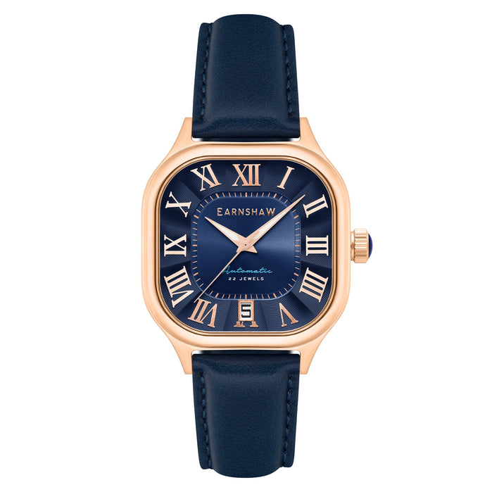 Thomas Earnshaw Coussin Automatic Regal Blue angled shot picture