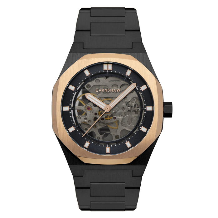 Thomas Earnshaw Discovery Drake Skeleton Automatic Black Gold* angled shot picture