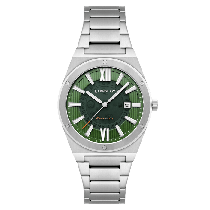 Thomas Earnshaw Discovery Drake Skeleton Automatic Mist Green angled shot picture