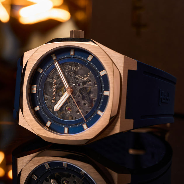 Thomas Earnshaw Discovery Drake Skeleton Automatic Roman Blue – Watches.com
