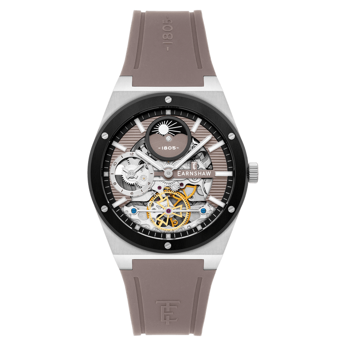 Thomas Earnshaw Drake Dual Time Automatic Khaki Steel angled shot picture