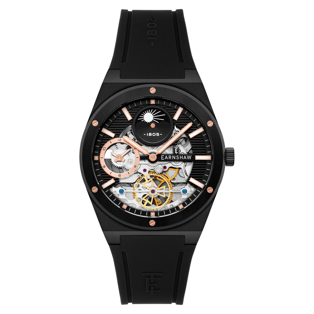 Thomas Earnshaw Drake Dual Time Automatic Raven Black | Watches.com