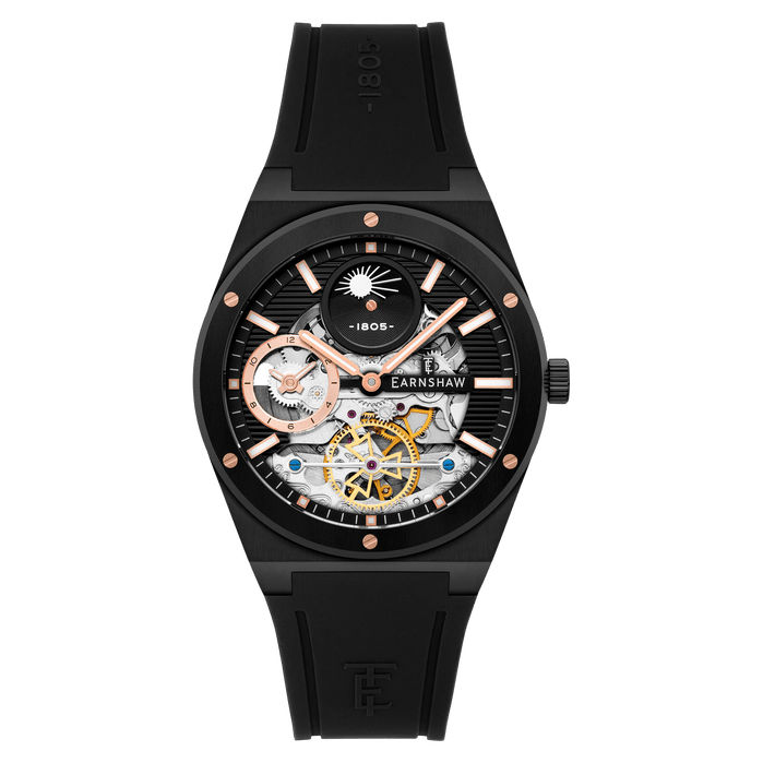 Thomas Earnshaw Drake Dual Time Automatic Raven Black angled shot picture
