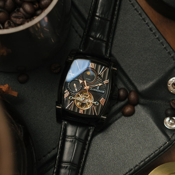 Thomas Earnshaw Heritage Kensington Multifunction Automatic Officer Black angled shot picture