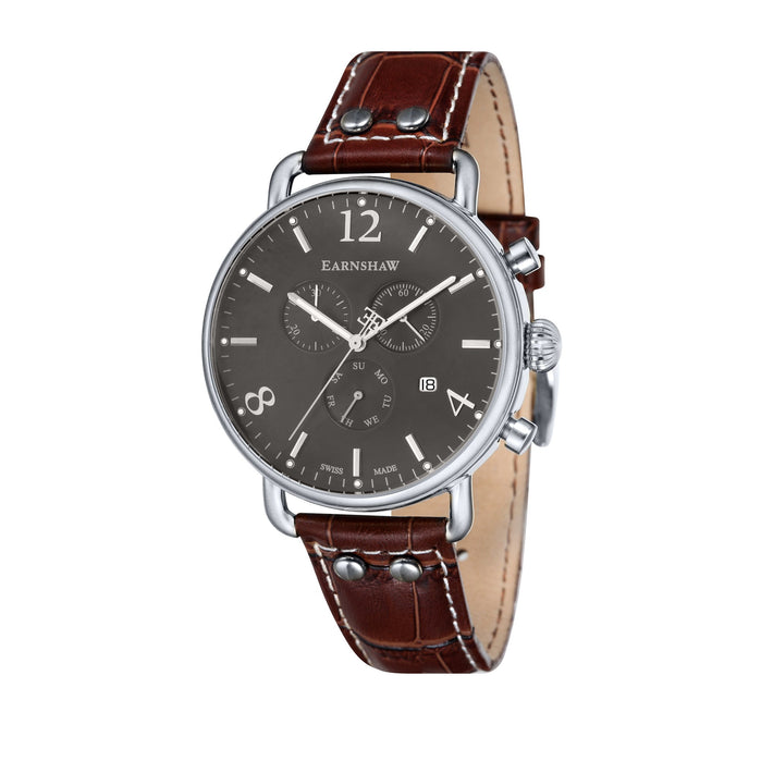 Thomas Earnshaw Investigator Swiss Quartz Chestnut Brown angled shot picture