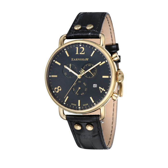 Thomas Earnshaw Investigator Swiss Quartz Chronograph Luxurious Black angled shot picture