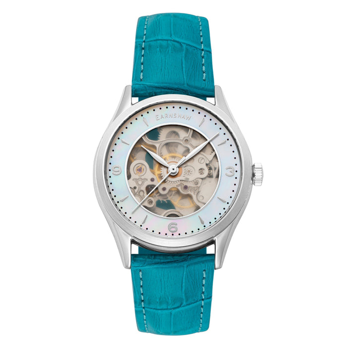 Thomas Earnshaw Isabella Skeleton Automatic 3 Hands Mother Of Pearl Aqua angled shot picture