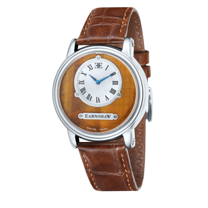 Thomas Earnshaw Lapidary Swiss Quartz Tiger Eye angled shot picture