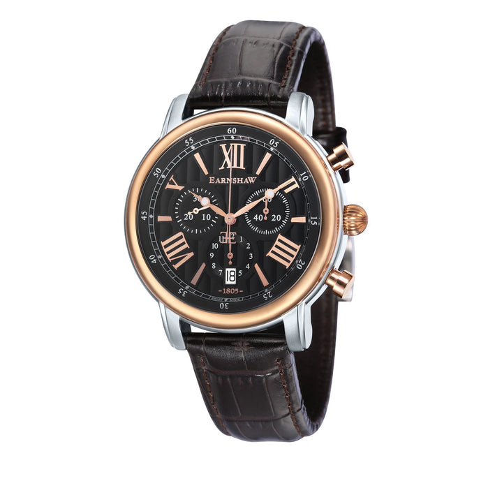 Thomas Earnshaw Longcase 43 Swiss Quartz Chronograph Black Gold angled shot picture