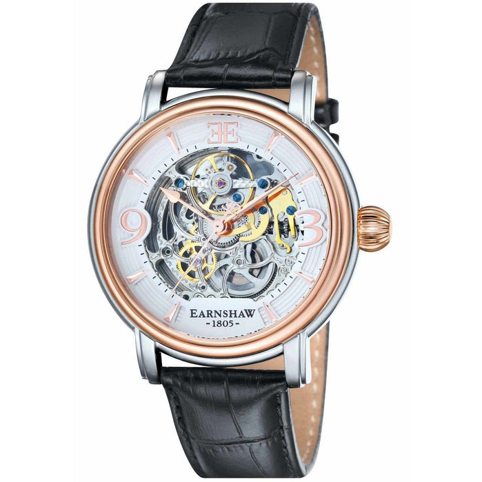 Thomas Earnshaw Longcase Automatic Silver Rose Gold angled shot picture