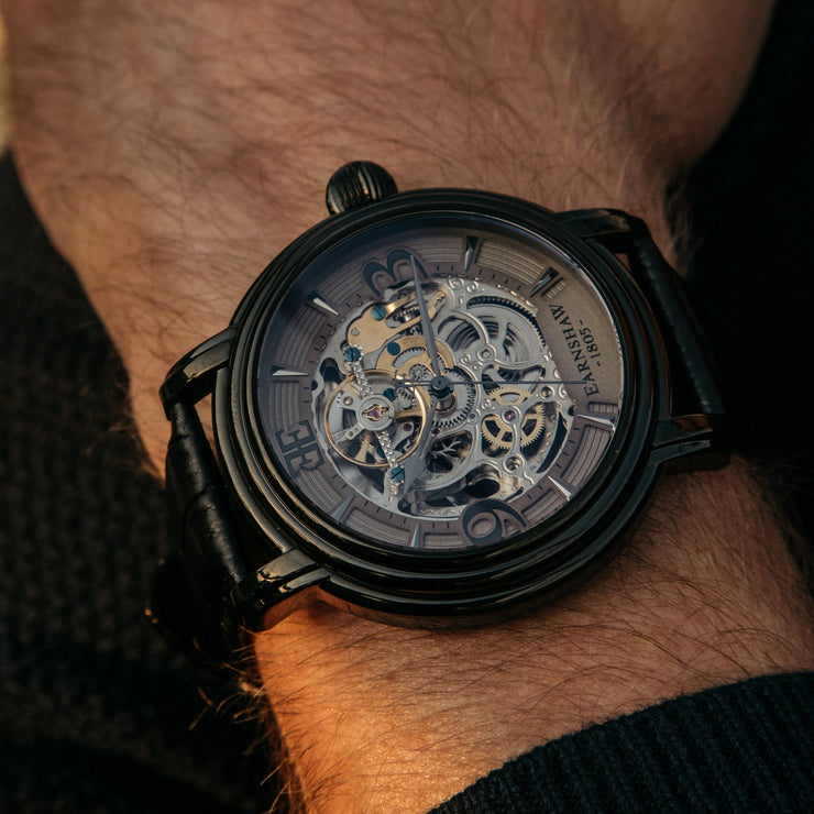 Thomas Earnshaw Longcase Grande Skeleton Automatic Stormy Black - Watches.com - ES - 8011 - 08