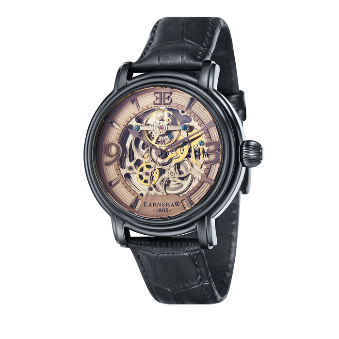 Thomas Earnshaw Longcase Grande Skeleton Automatic Stormy Black angled shot picture