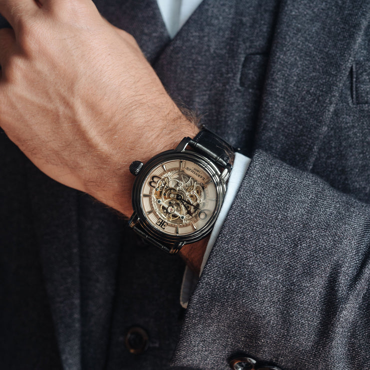 Thomas Earnshaw Longcase Grande Skeleton Automatic Stormy Black - Watches.com - ES - 8011 - 08